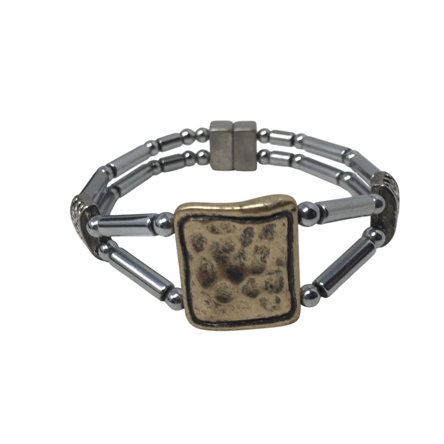 Other Women's Magnetic Silver Tone Bracelet with Rectangular Penda Size ONE SIZE - 1 Thumbnail