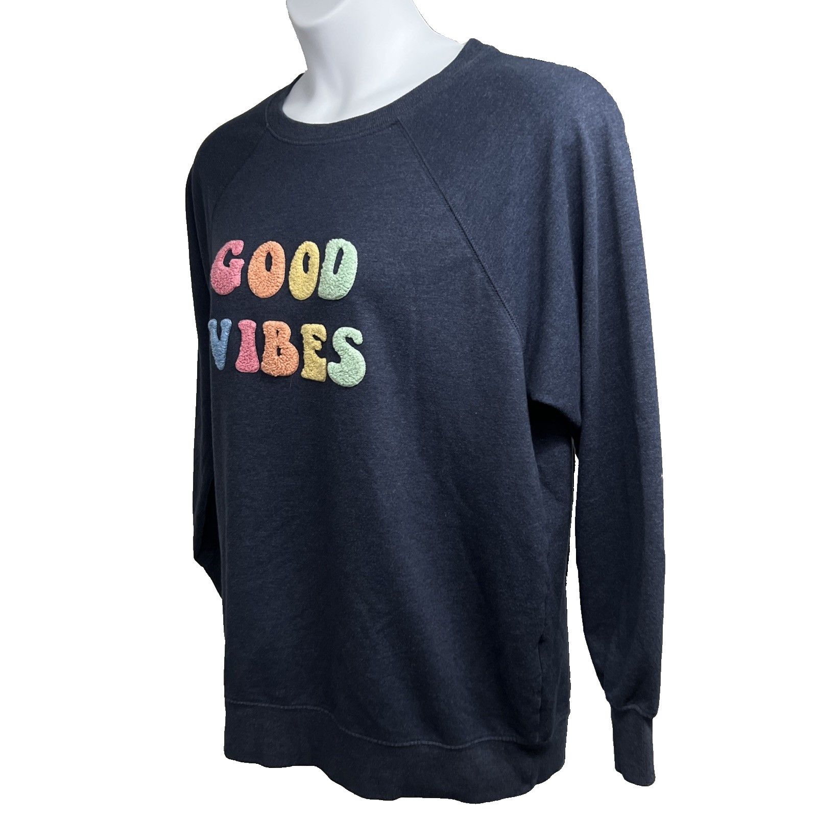 Wildfox Wildfox Blue Good Vibes Graphic Pullover Sweatshirt Medium Size M / US 6-8 / IT 42-44 - 3 Thumbnail