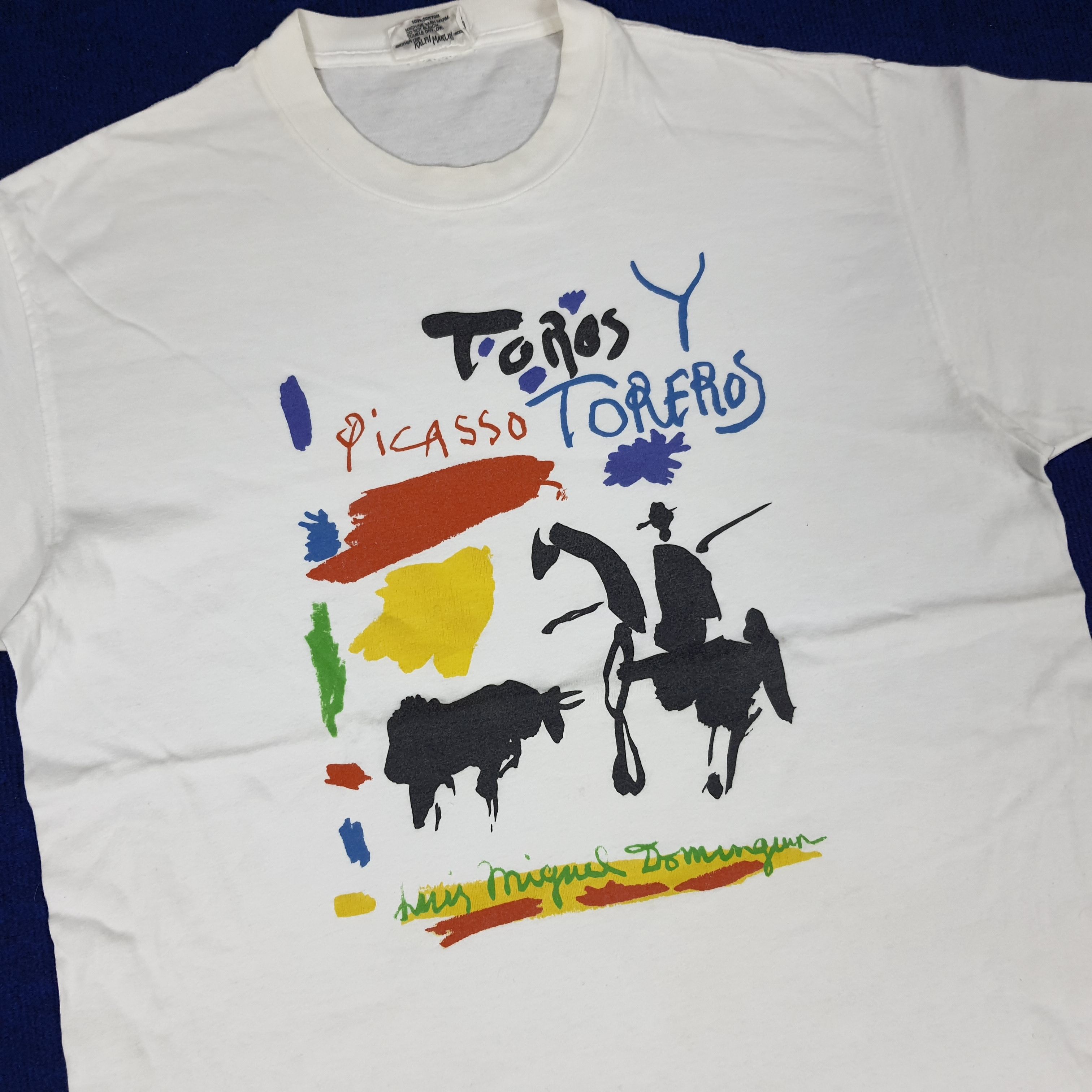 Vintage Vintage PICASSO Toreros Ralph Marlin Art T-shirt Size US L / EU 52-54 / 3 - 2 Thumbnail