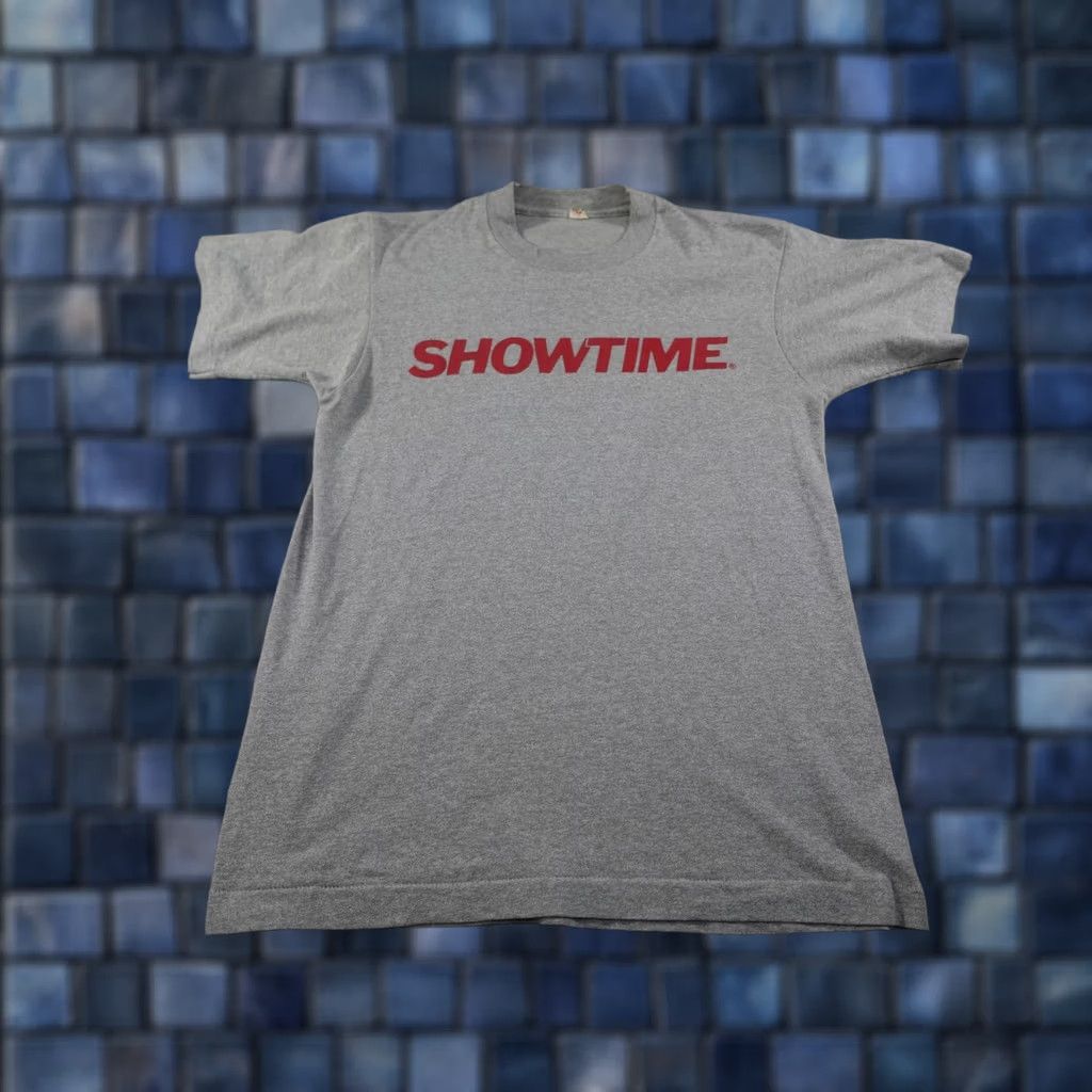 Logo 7 VINTAGE Showtime Shirt Mens M Gray TV Network Logo Single Stitch Movies 80s Size US M / EU 48-50 / 2 - 1 Thumbnail