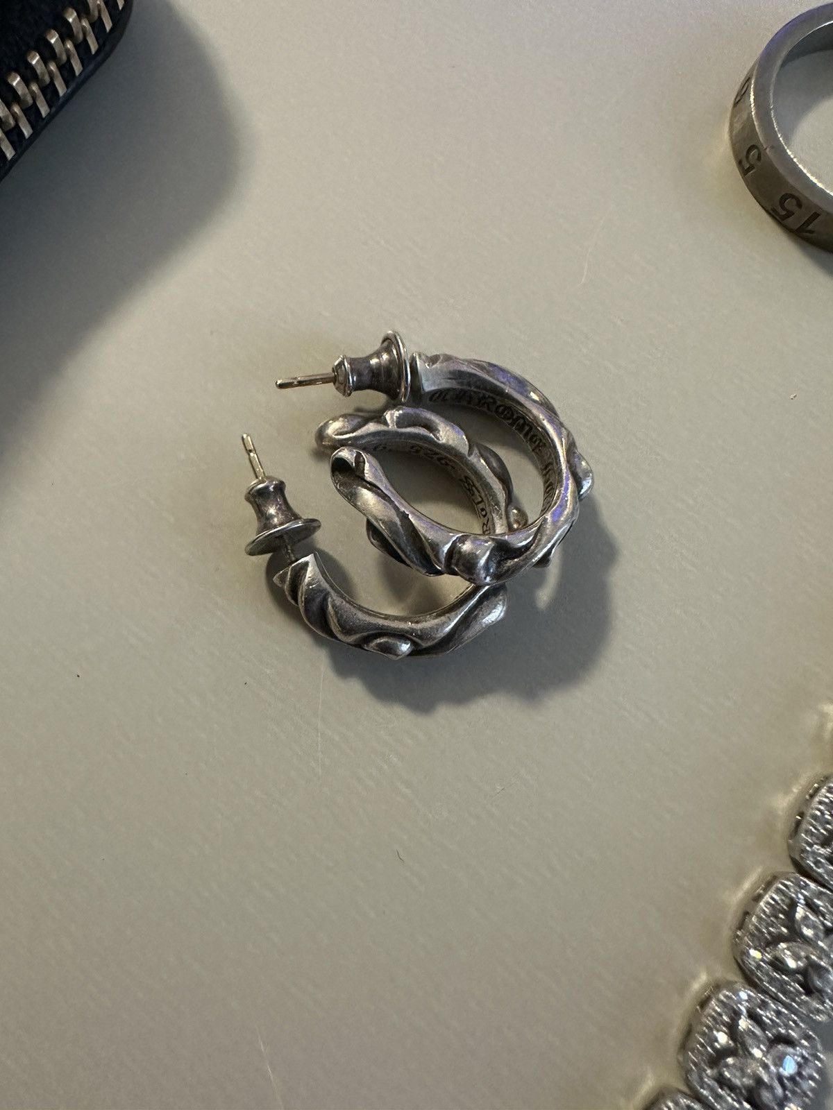 Chrome Hearts Chrome Heart Scroll Earrings | Grailed