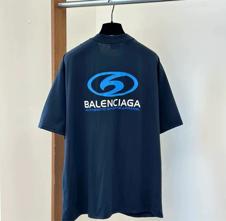 Balenciaga Balenciaga Blue logo short sleeve t-shirt Size US XL / EU 56 / 4 - 2 Thumbnail