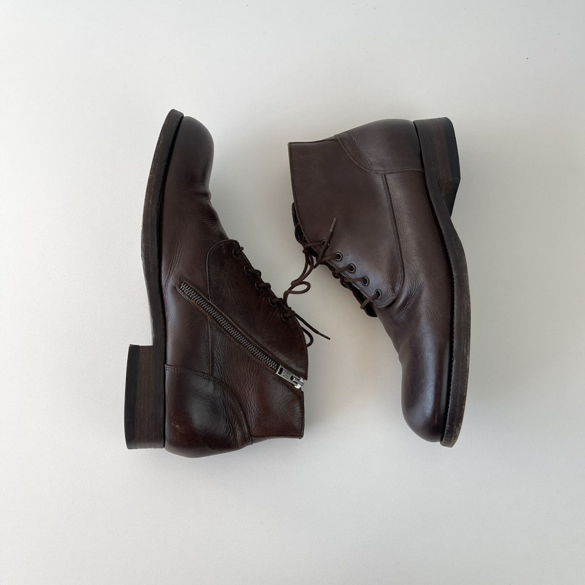 Pantanetti Pantanetti High Ankle Leather Zip Boots Brown Made in Italy Size US 12 / EU 45 - 8 Thumbnail