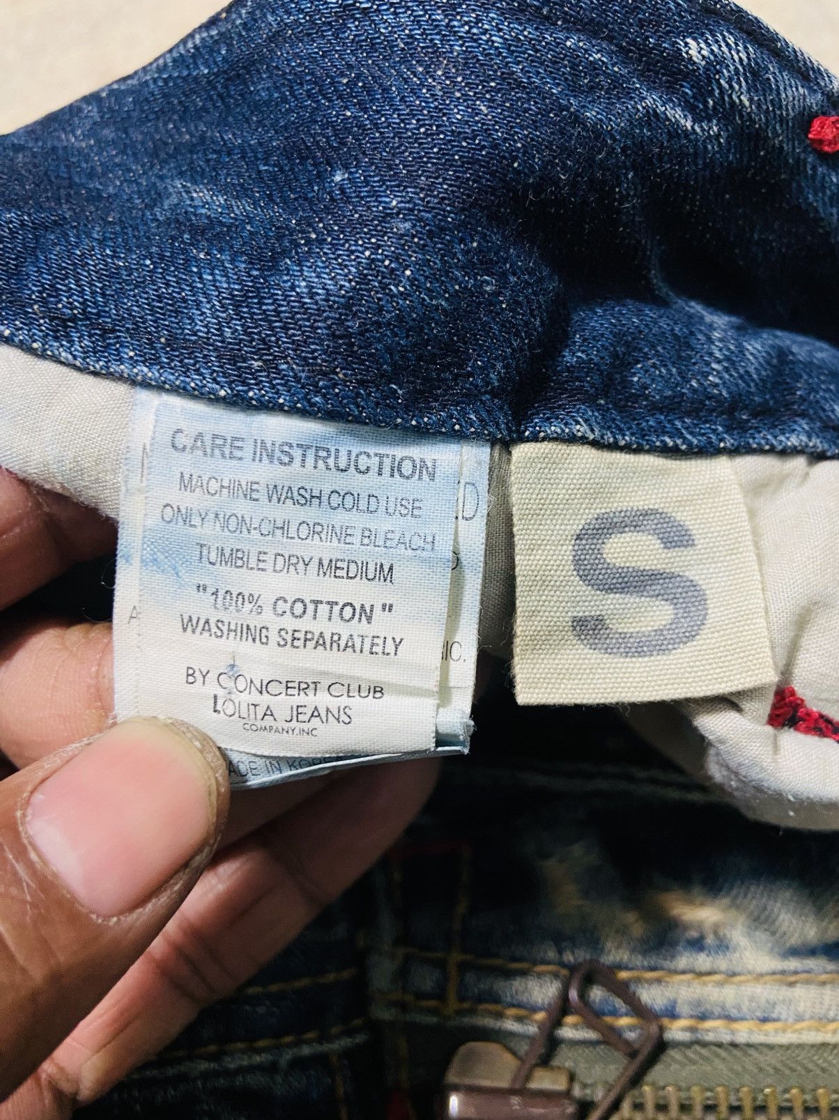 Japanese Brand Lolita Distressed Jeans Size 31" - 19 Thumbnail