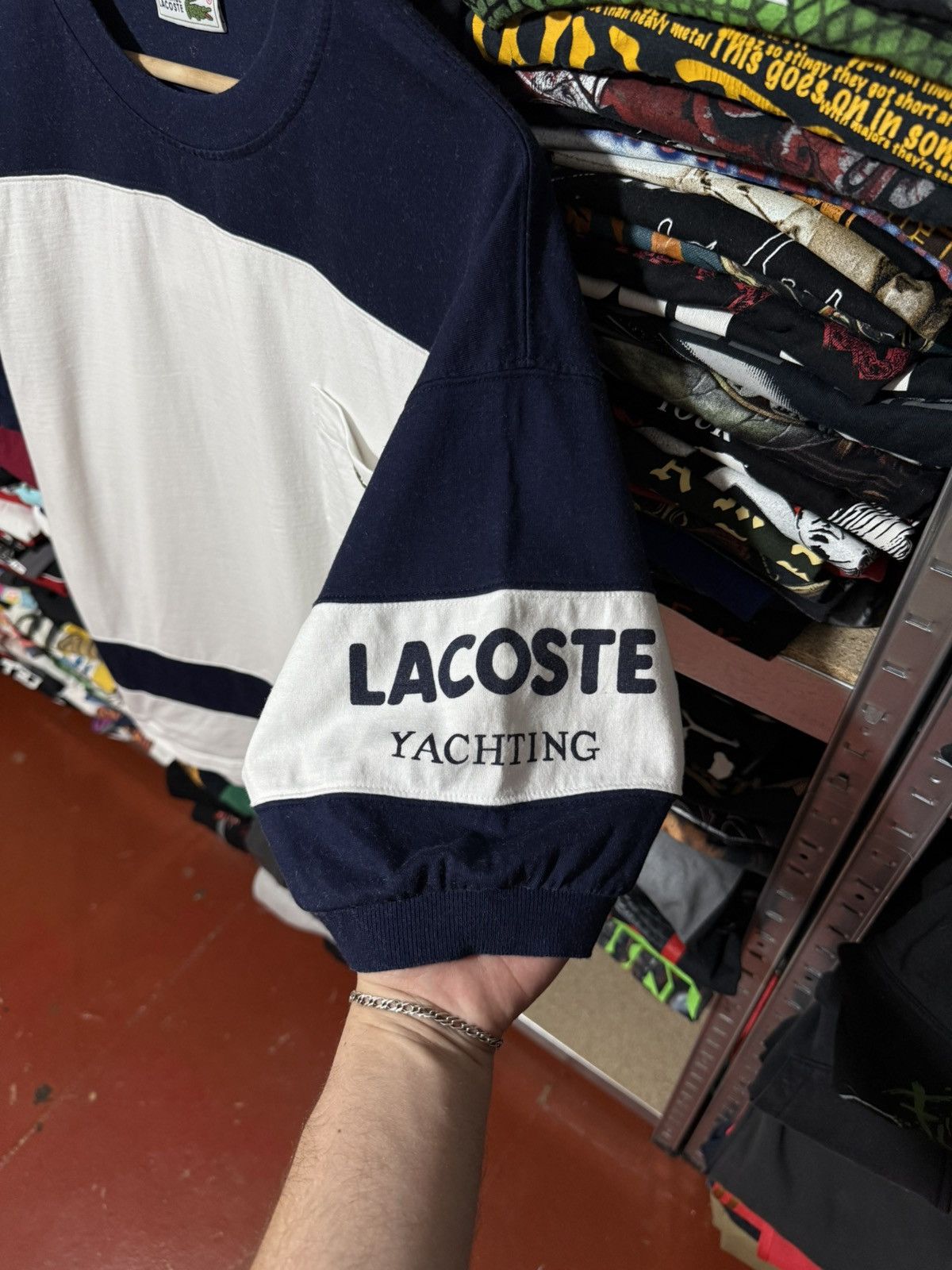 Lacoste × Vintage Vintage 90s Lacoste Yachting T-Shirt Made In Spain Y2K HYPE Size US XXL / EU 58 / 5 - 4 Thumbnail