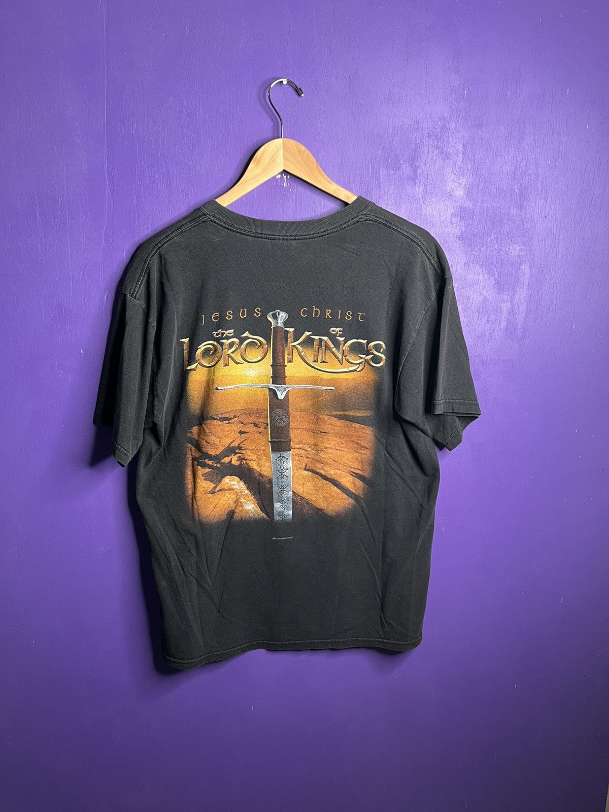 Vintage Vintage 90s Jesus lord of the kings faded t-shirt Size US L / EU 52-54 / 3 - 2 Thumbnail