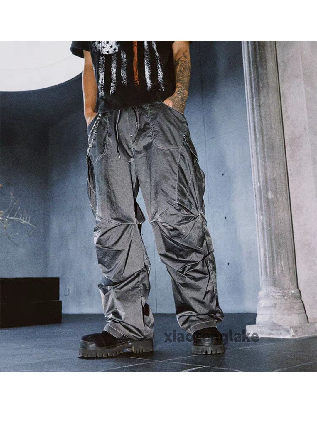 Vintage xtl utility pleated loose baggy skate hiphop cargo pants Size US 38 / EU 54 - 8 Thumbnail