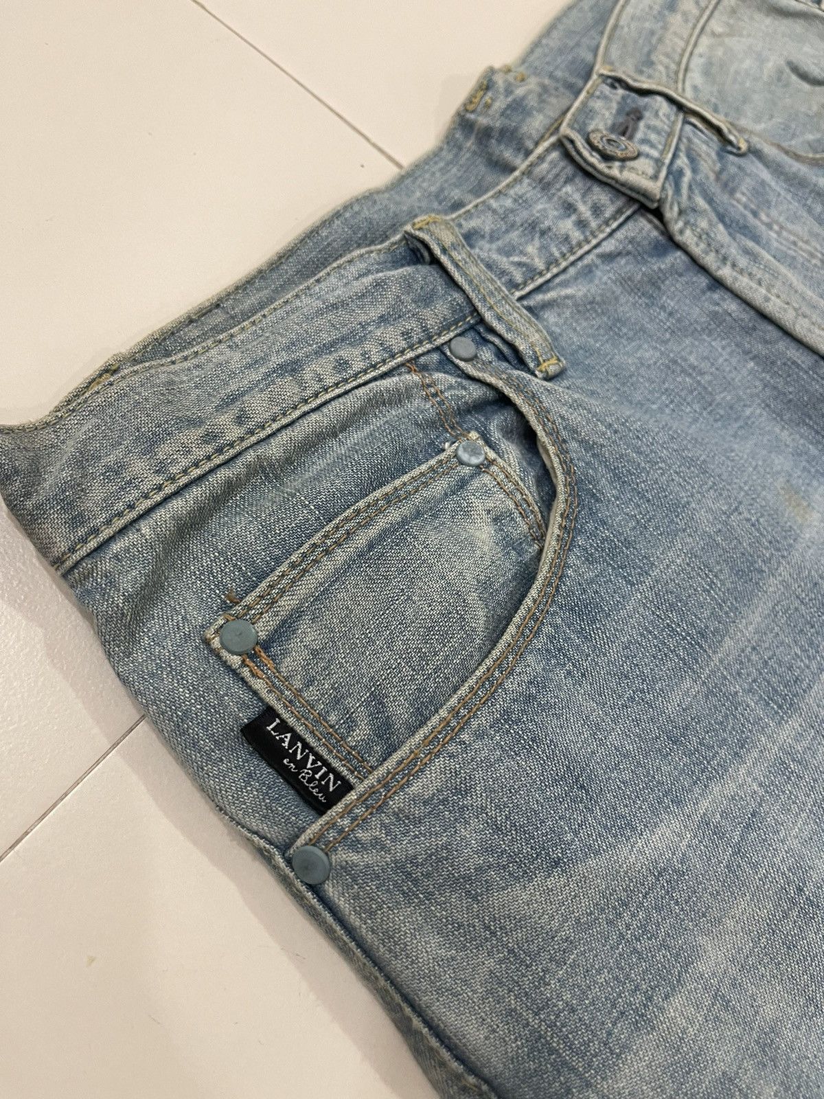 Vintage Vintage LANVIN Flare Jeans Bootcut Denim Streetwear Fashion Size 31" - 2 Thumbnail