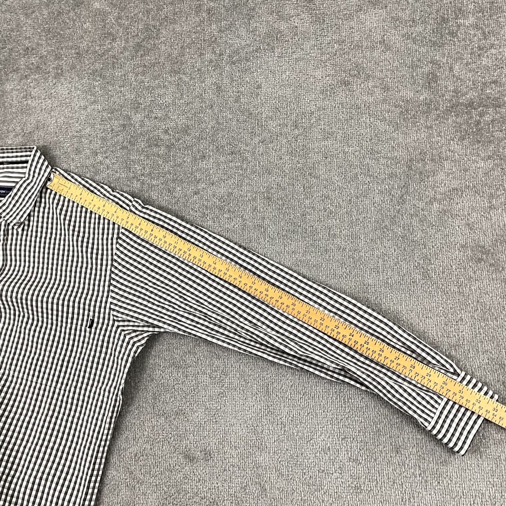 Ermenegildo Zegna Ermenegildo Zegna Sport Shirt Mens XL Regular Monochrome Gray Plaid Button Down Size US XL / EU 56 / 4 - 6 Thumbnail