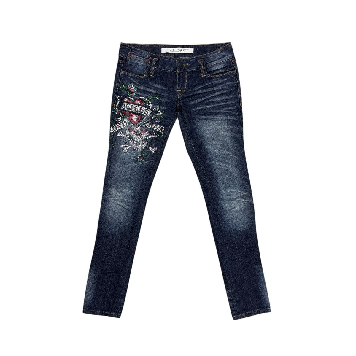 Christian Audigier × Ed Hardy Ed Hardy by Christian Audigier Tattoo Skull Y2K Jeans Size 34" / US 12 / IT 48 - 1 Thumbnail
