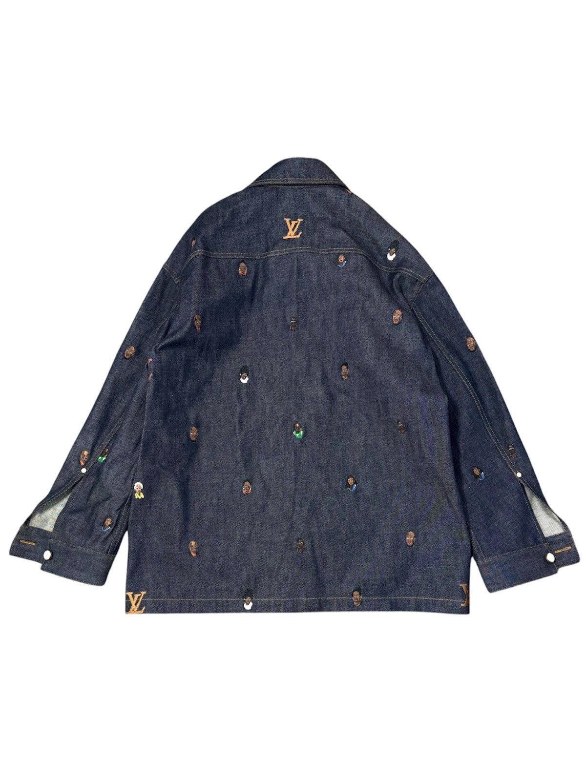 Louis Vuitton Louis Vuitton Pharrell 48 Portrait Embroidered Denim Jacket Size US M / EU 48-50 / 2 - 2 Thumbnail
