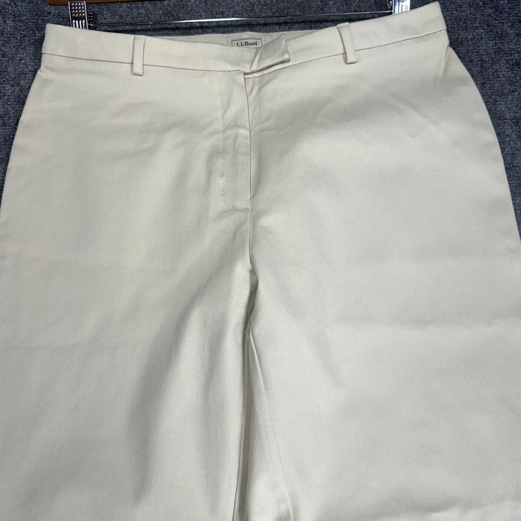 Vintage L.L. Bean Pants Womens 10 Petite Beige Cotton Stretch Chino Straight Pockets NEW Size 30" / US 8 / IT 44 - 3 Thumbnail