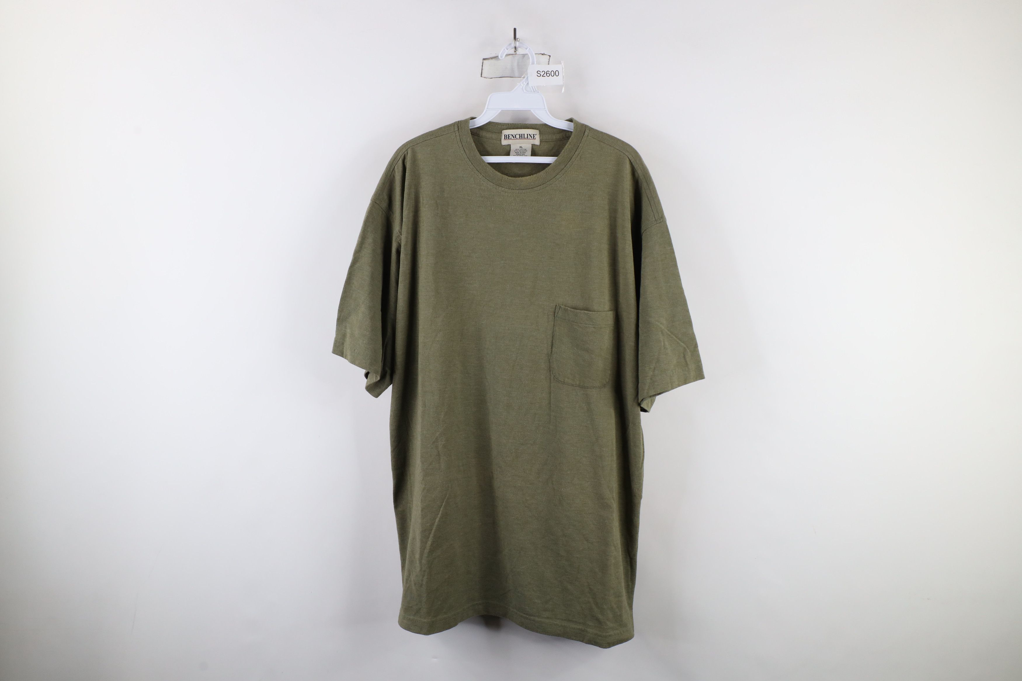Vintage Vintage 90s Streetwear Blank Pocket T-Shirt Heather Green Size US XL / EU 56 / 4 - 1 Thumbnail