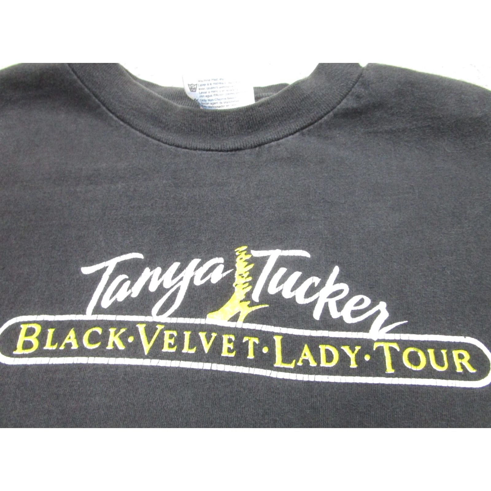 Hanes VINTAGE Tanya Tucker Shirt Men XL Black Velvet Lady Tour Single Stitch 90s Concert Men's XL Black 90s USA Size US XL / EU 56 / 4 - 5 Thumbnail