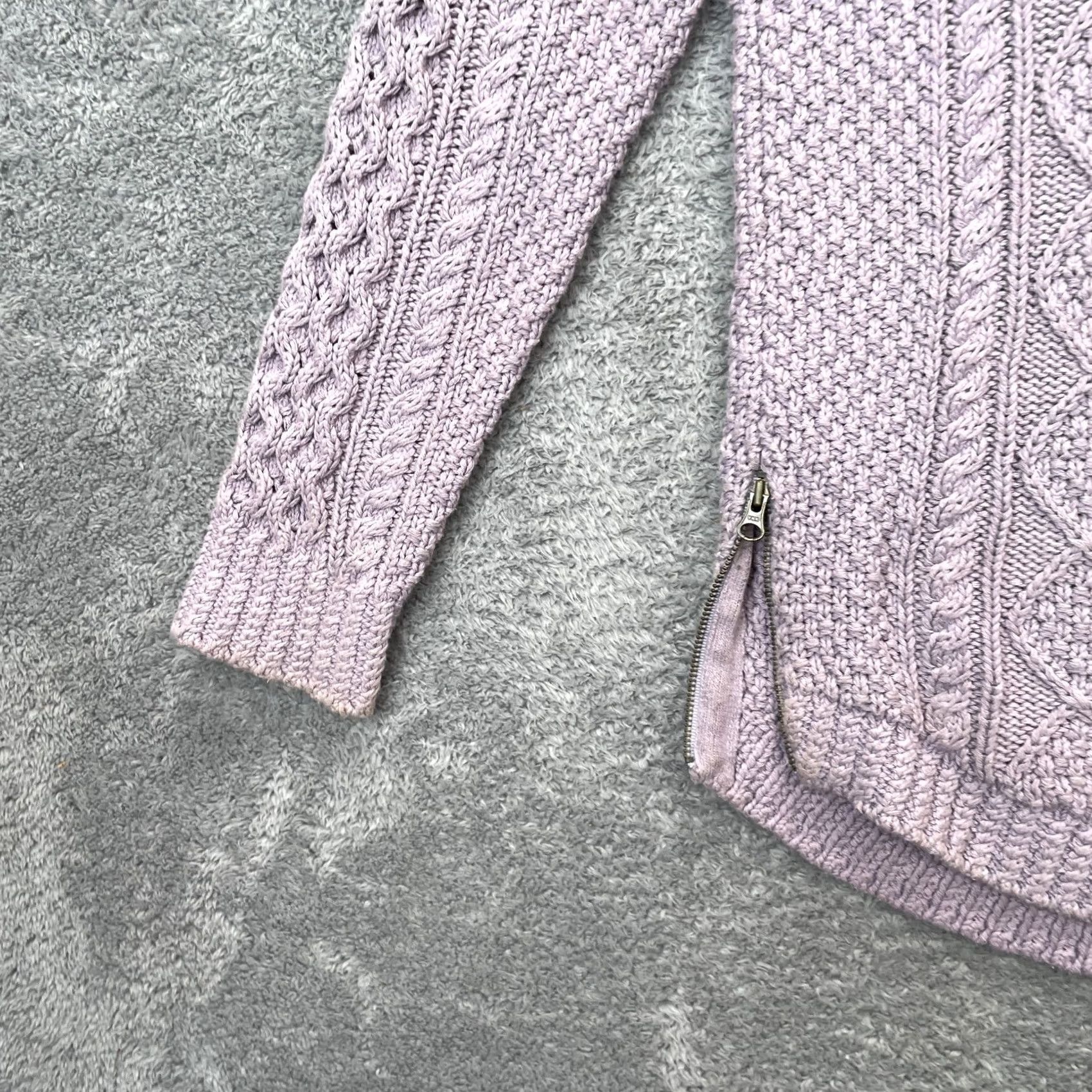 Vintage L.L. Bean Sweater Womens Small Purple Signature Tunic Cotton Fisherman Cable Knit Shirt Long Sleeve Round Neck Solid Pattern Christmas Winter Womens Size S / US 4 / IT 40 - 6 Thumbnail