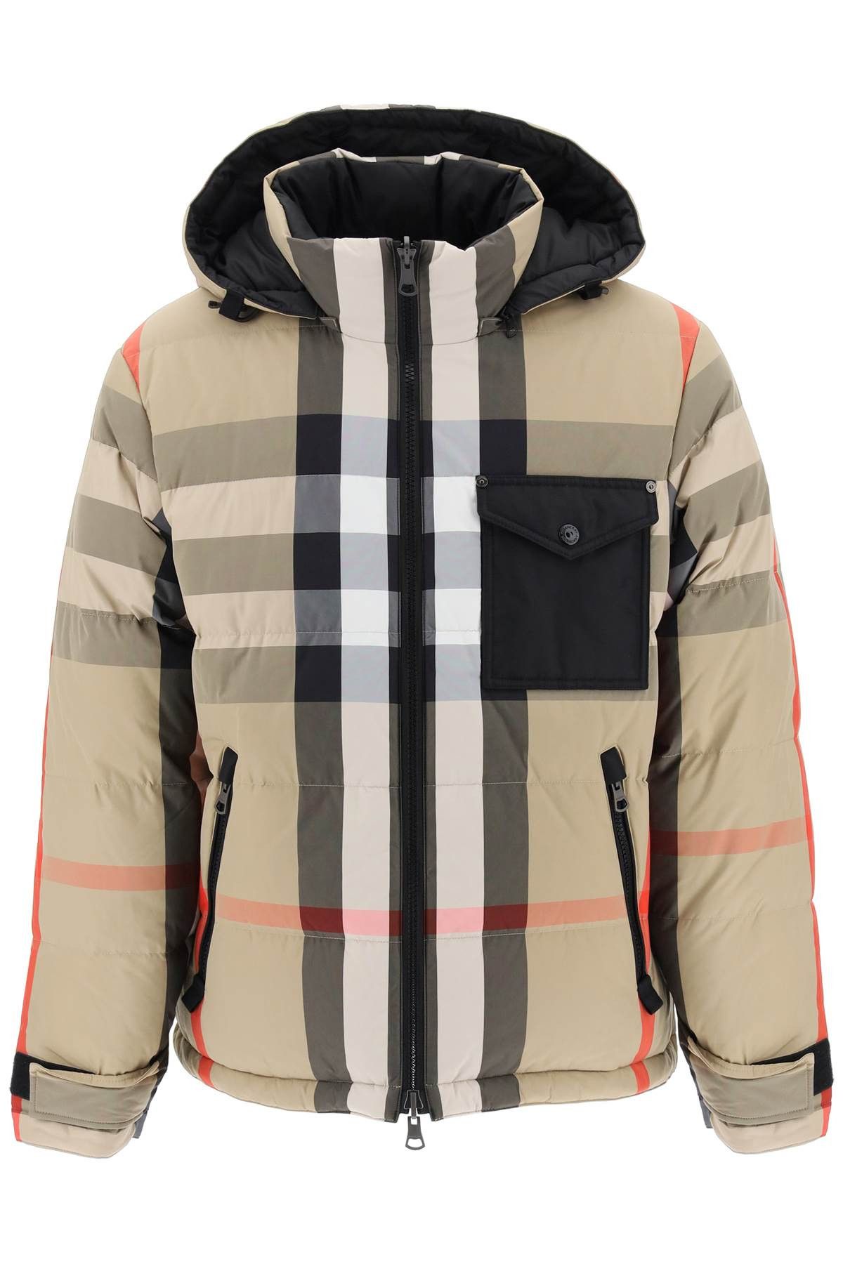 image of Burberry Rutland Reversible Hooded Down Jacket in Archive Beige Ip Chk, Men's (Size XL)