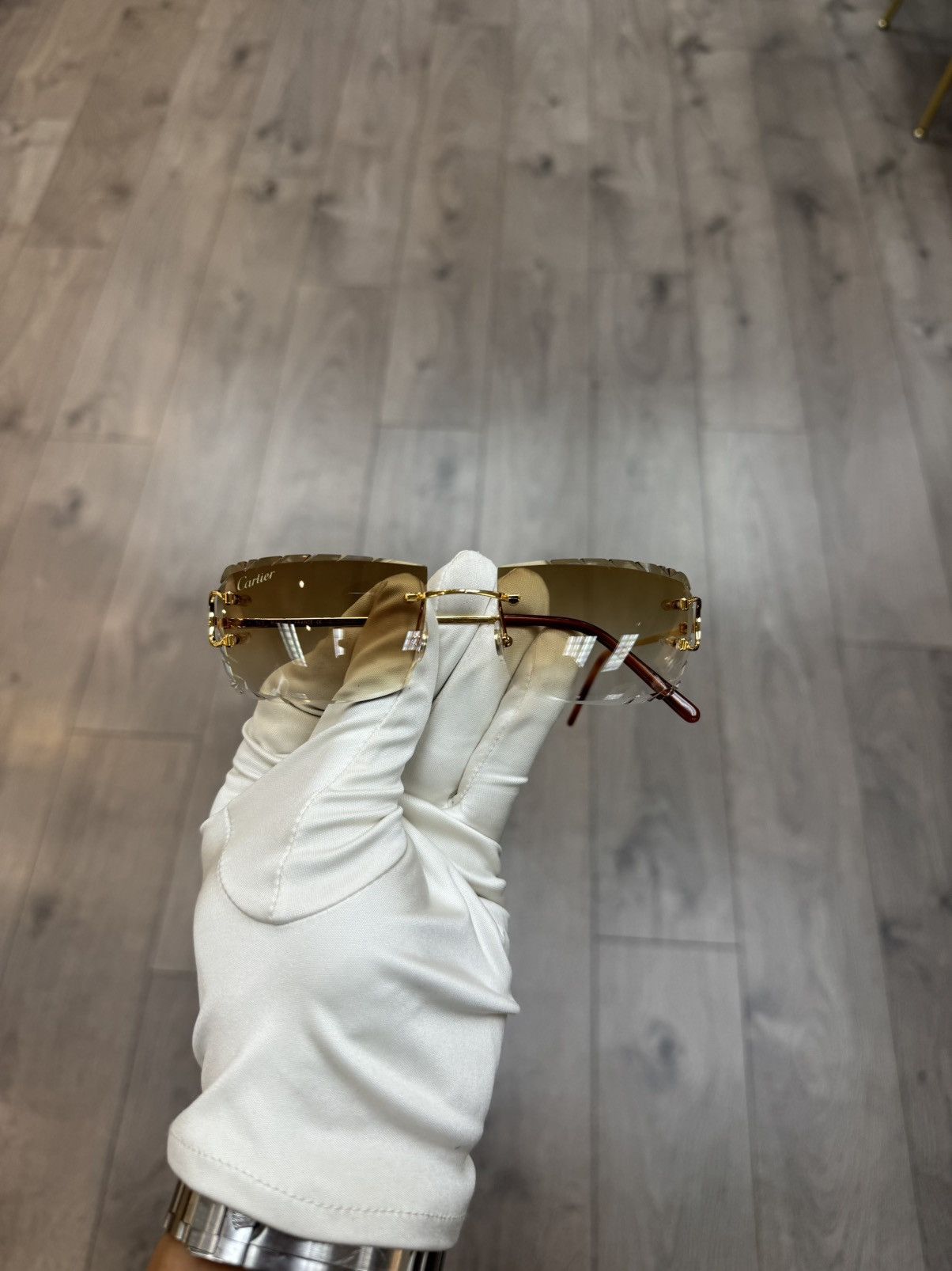 Cartier Cartier Gold Big C with Custom Diamond Cut Lenses Size ONE SIZE - 4 Thumbnail