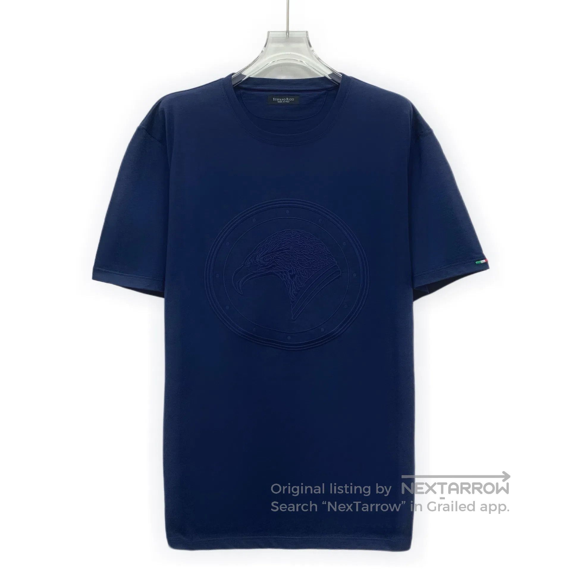 Stefano Ricci Stefano Ricci Dark Blue Eagle Head Logo Embroidered Cotton Size US XL / EU 56 / 4 - 1 Thumbnail