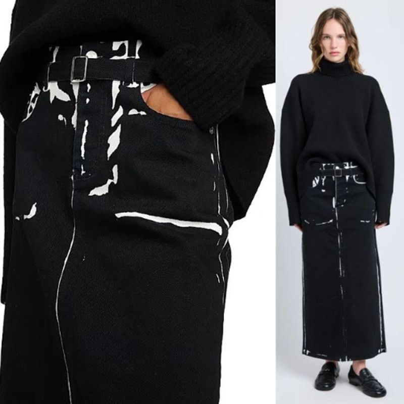 Proenza Schouler Proenza Schouler | Calder Skirt in Black Denim 25 w/ Tags Size 25" / US 0 / IT 36 - 3 Thumbnail