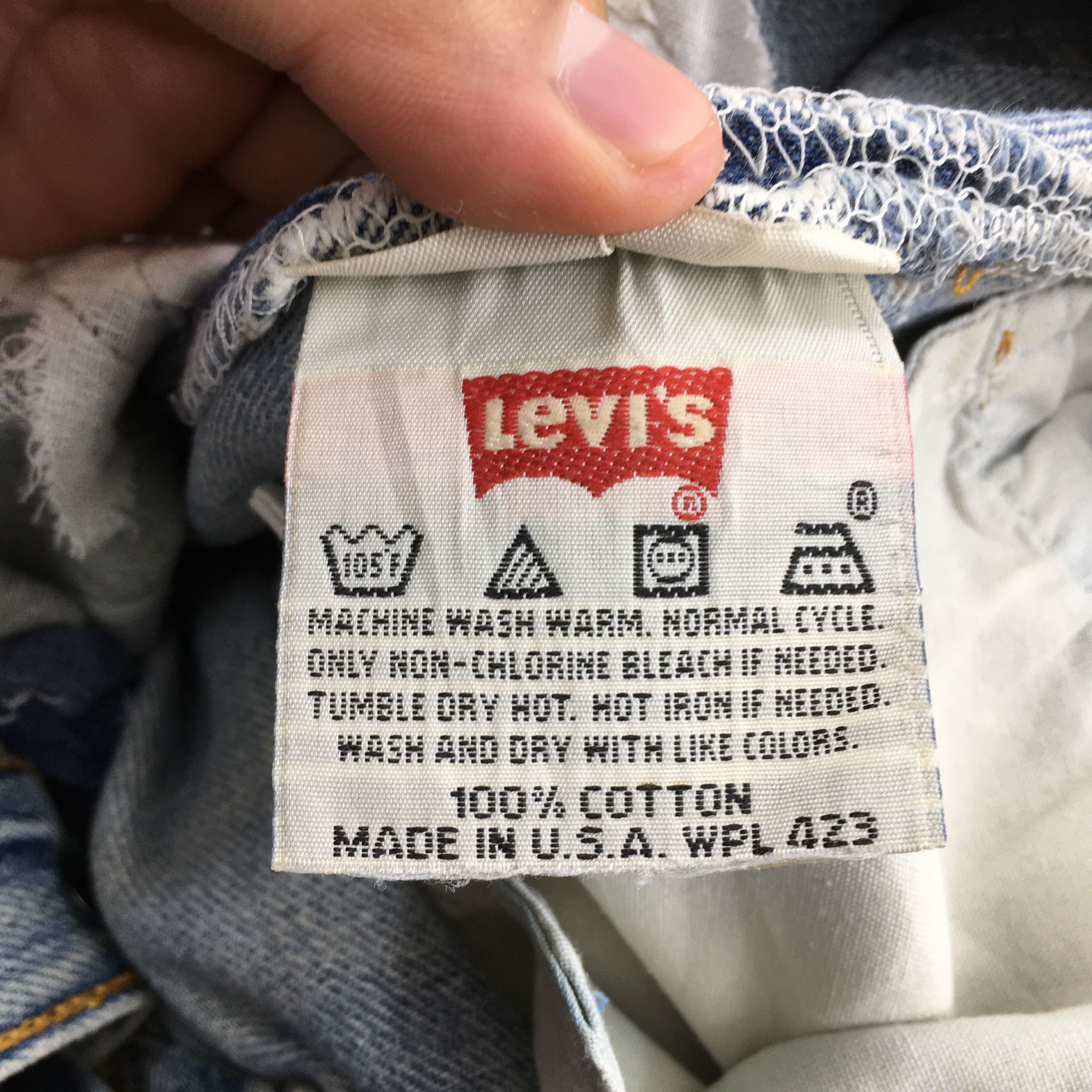 Levi's Size 31x33 Vintage 90s Levi's 501 Faded Blue Jeans S654 Size US 31 - 13 Thumbnail