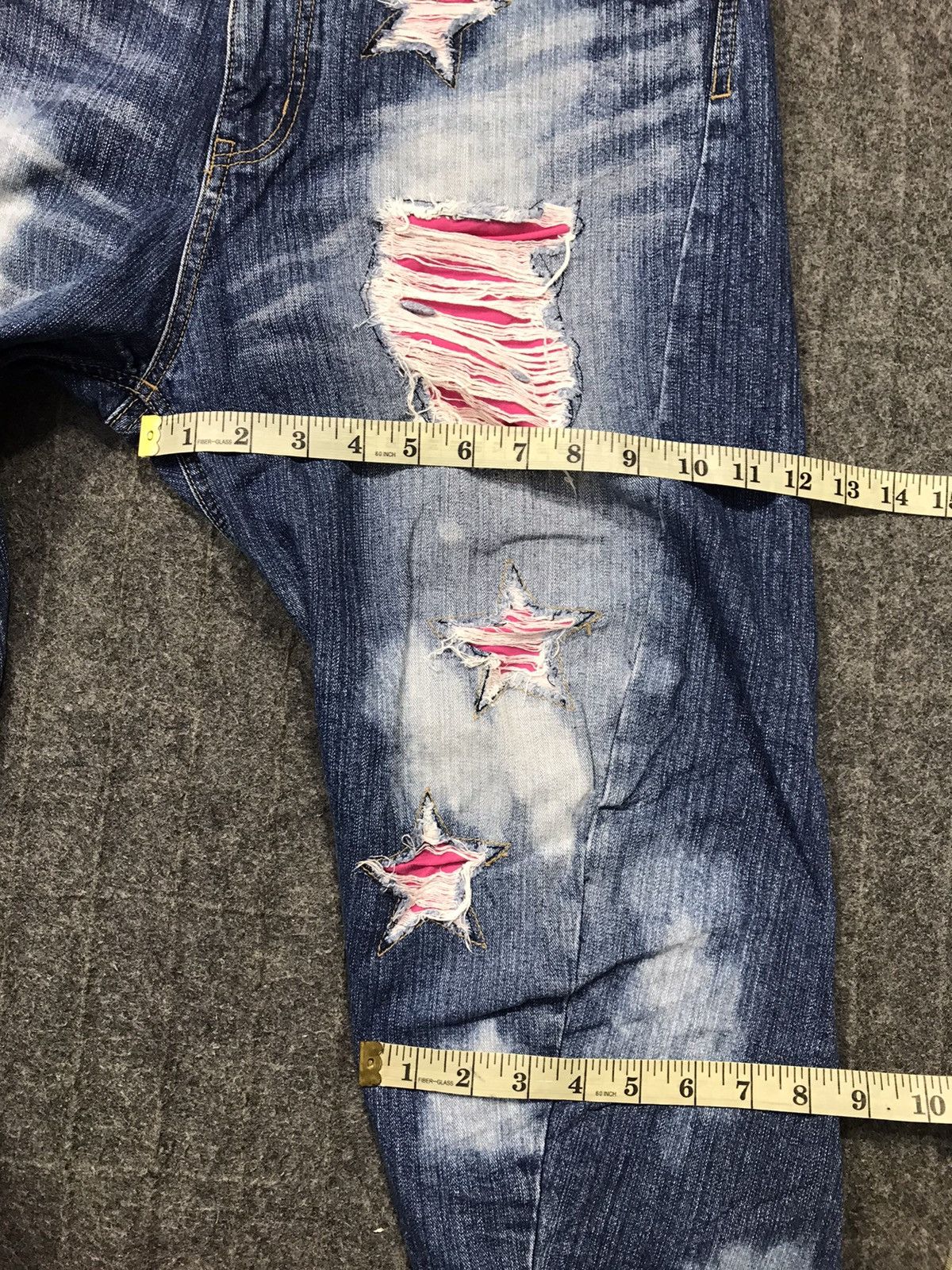 Japanese Brand Hop Hips Ripped Distressed Indigo Denim Fits Size 34 Size US 34 / EU 50 - 11 Thumbnail