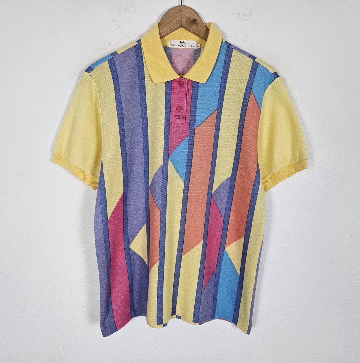 Balenciaga Vintage Balenciaga Paris Polo colourblock shirt Size US L / EU 52-54 / 3 - 3 Thumbnail
