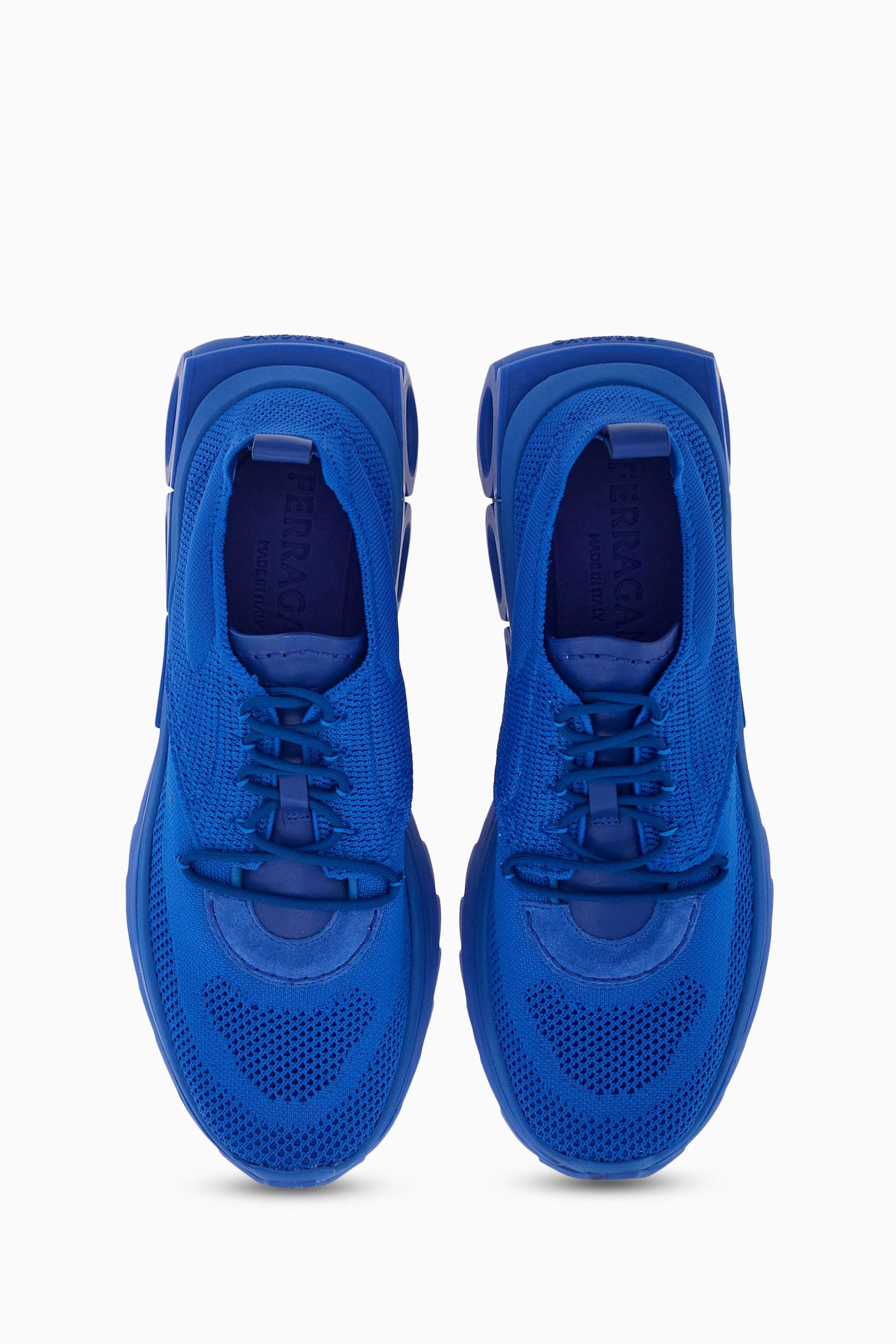 Salvatore Ferragamo o1s1rm0924 Nima Knit Low-Top Sneakers in Blue Size US 6 / EU 39 - 2 Thumbnail