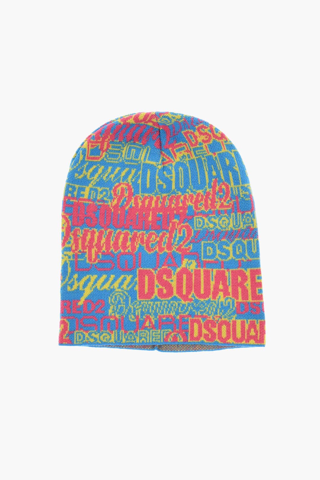 Dsquared2 Wool Beanie with All-over Logo Size ONE SIZE - 1 Thumbnail