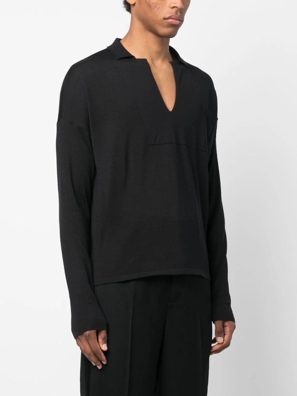 Saint Laurent Paris o1s1wg111224 Long Sleeve Knitwear in Black Size US S / EU 44-46 / 1 - 3 Thumbnail