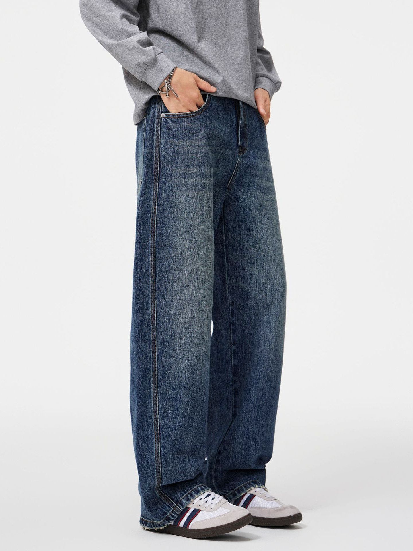 Japanese Brand Men's Retro Washed Cleanfit Loose Casual Jeans Size US 32 / EU 48 - 1 Thumbnail