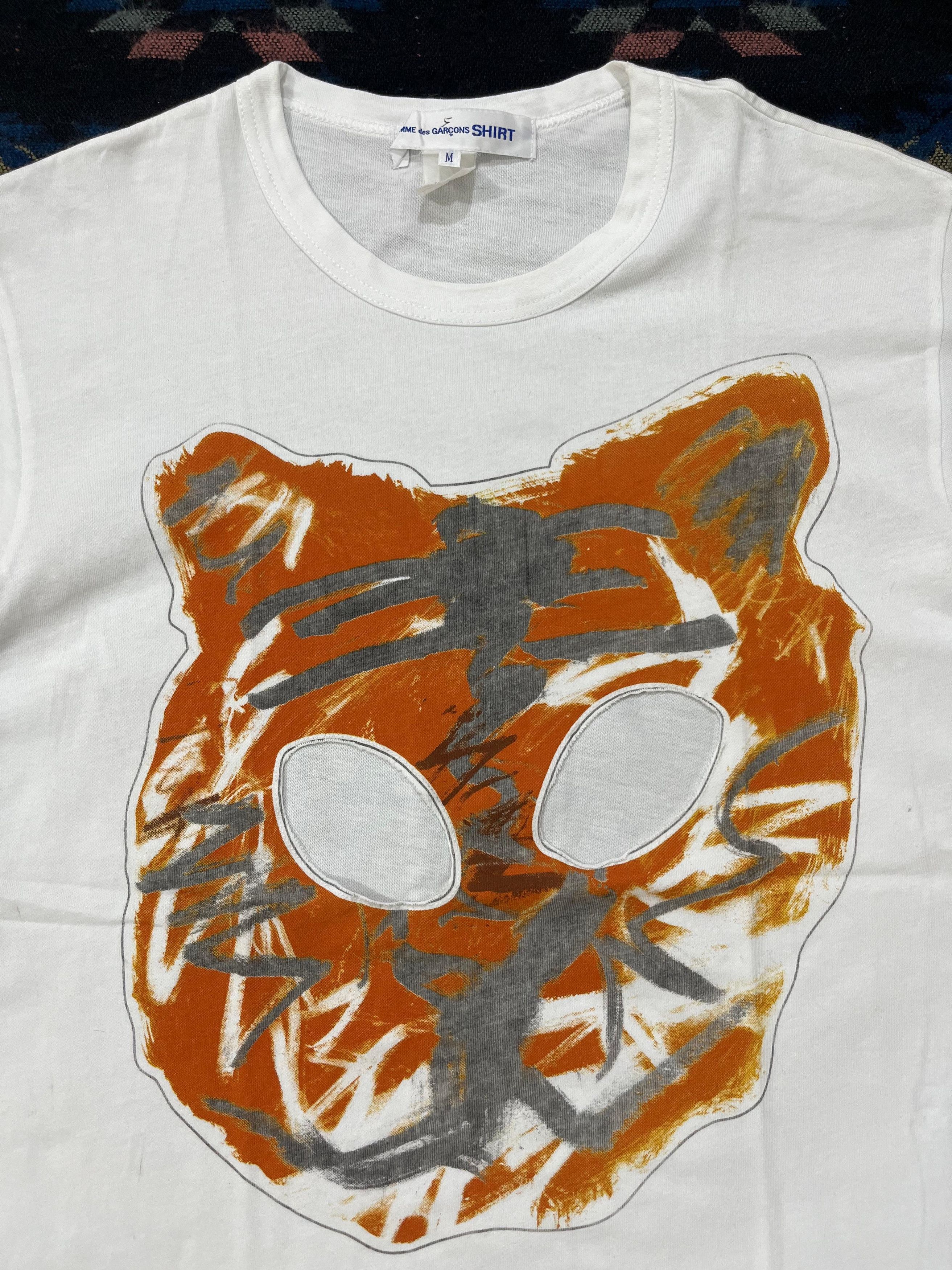 Comme des Garcons Comme Des Garcons White Tiger Cotton Tshirt Size US M / EU 48-50 / 2 - 2 Thumbnail