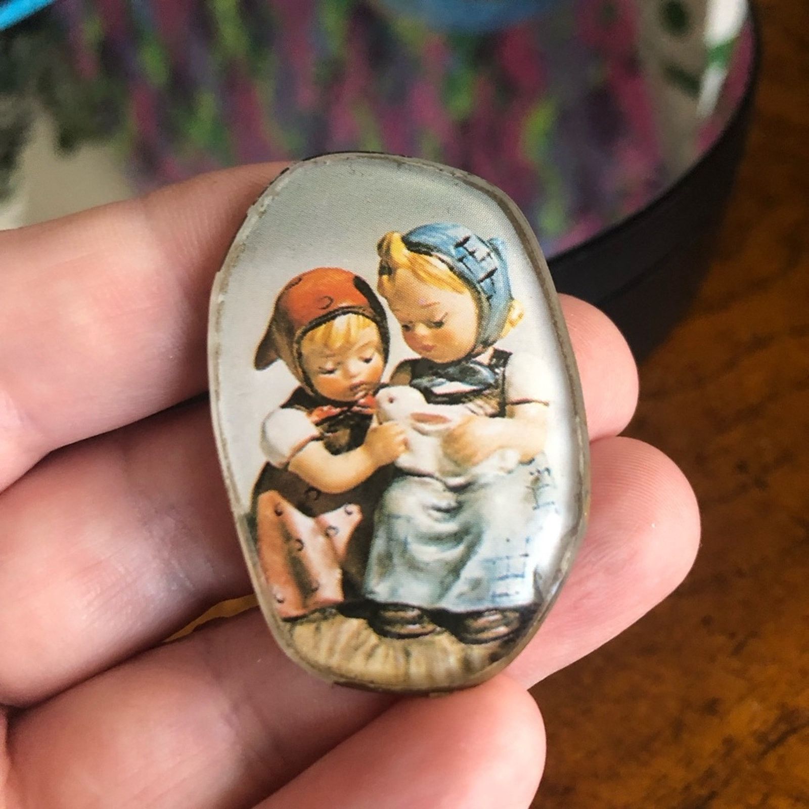 Vintage Vintage handmade Swedish girls glass brooch pin Size ONE SIZE - 7 Thumbnail