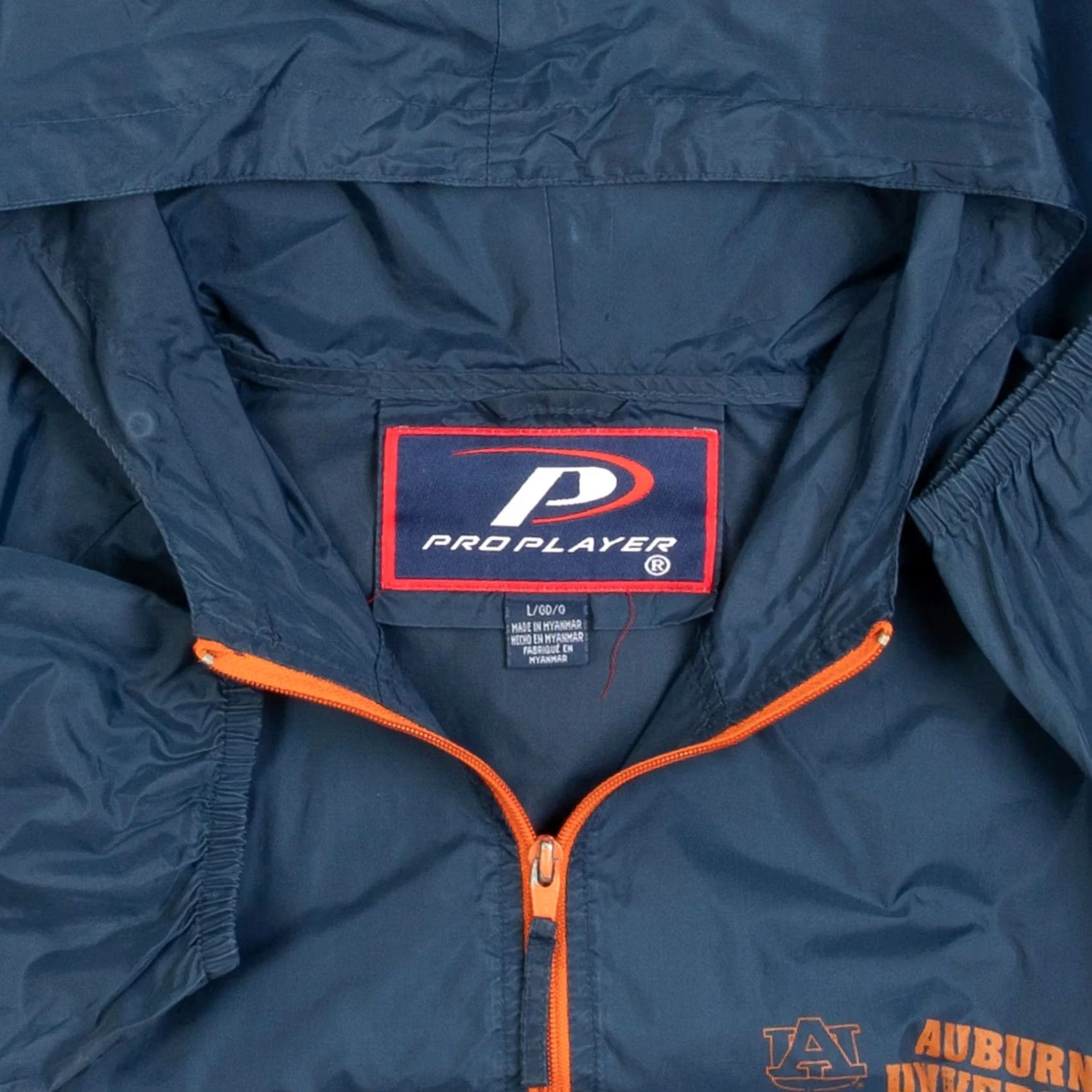 Pro Player Pro Player Men's Vintage 1990s Navy Blue Hooded Windbreaker Jacket Large Size US L / EU 52-54 / 3 - 5 Thumbnail