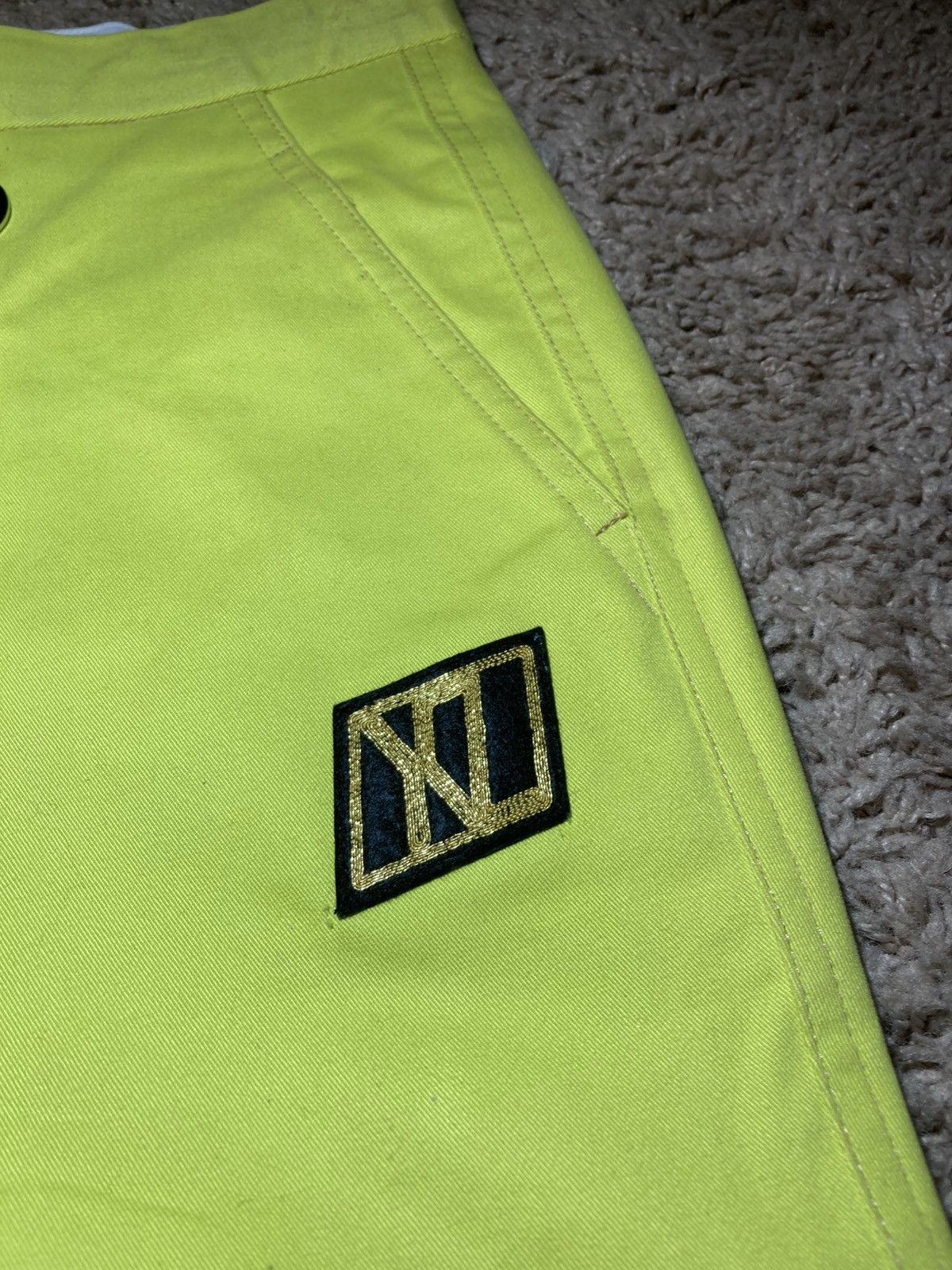Xander Zhou SS18 Xander Zhou Pleated Trouser Volt Green Logo XZ Alien Size US 28 / EU 44 - 3 Thumbnail