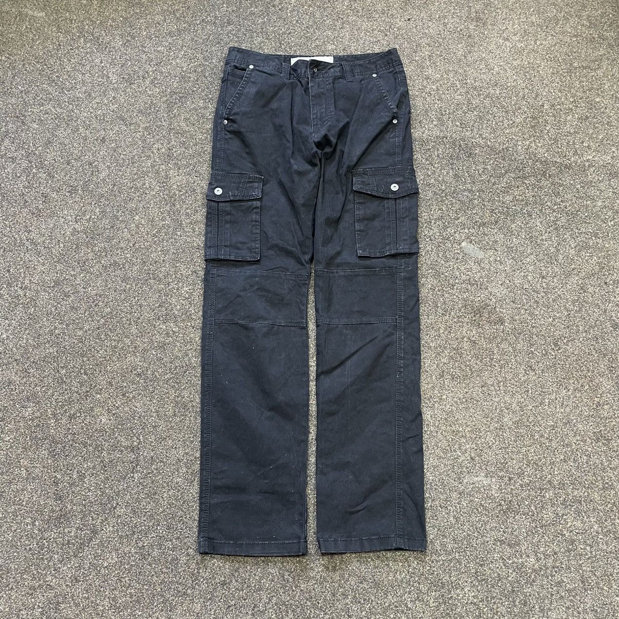 Vintage Vintage Y2K Baggy Cargo Pants Wide Leg Distressed Workwear Size 34" / US 12 / IT 48 - 1 Thumbnail