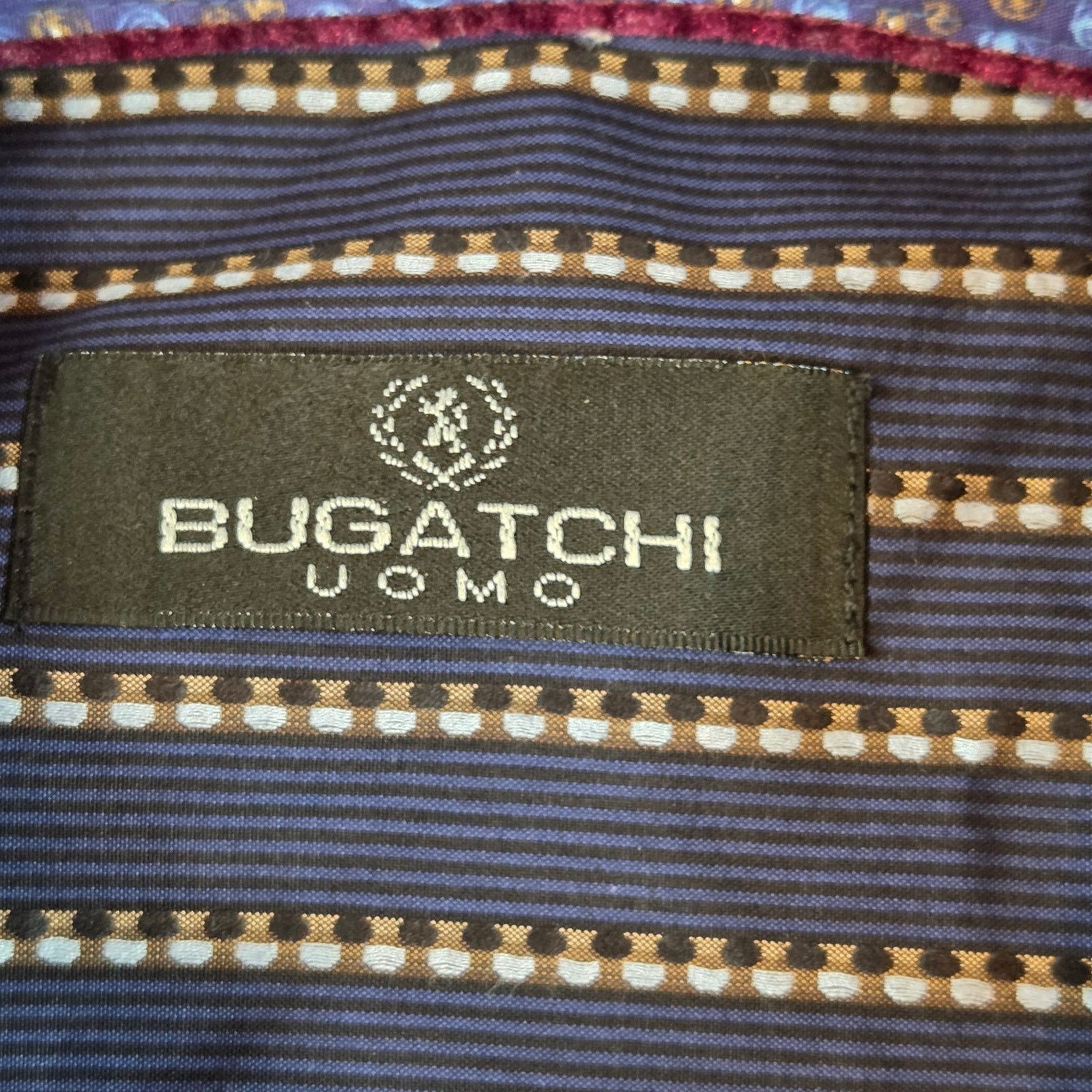 BUGATCHI Bugatchi Uomo XL Blue Stripe Cotton Button Down Shirt Size US XL / EU 56 / 4 - 3 Thumbnail
