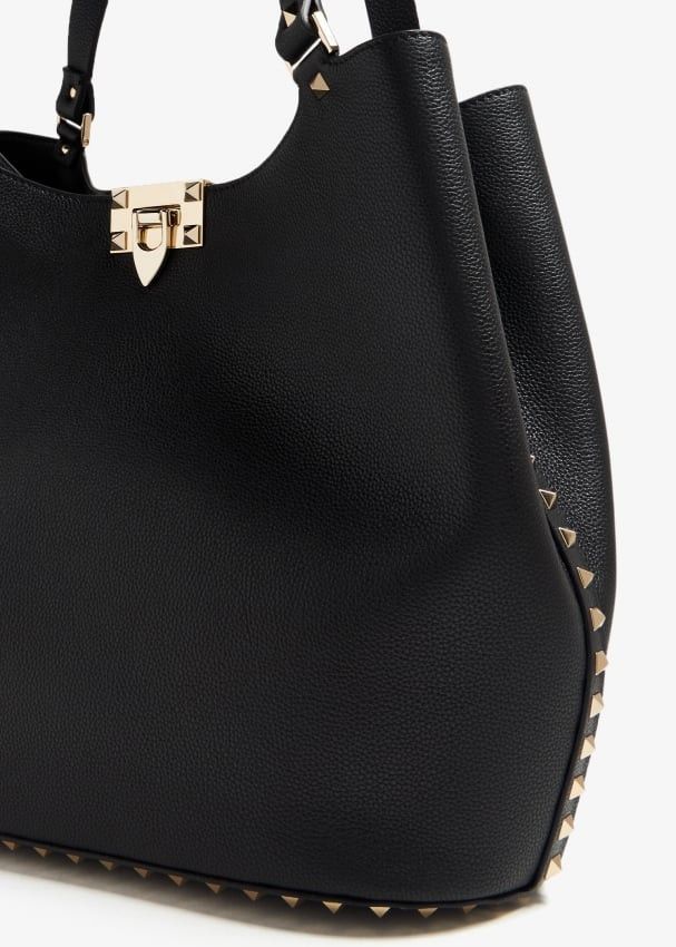 Valentino o1s22i1n0924 Size: OS / Rockstud Tote Bag in Black Size ONE SIZE - 3 Thumbnail