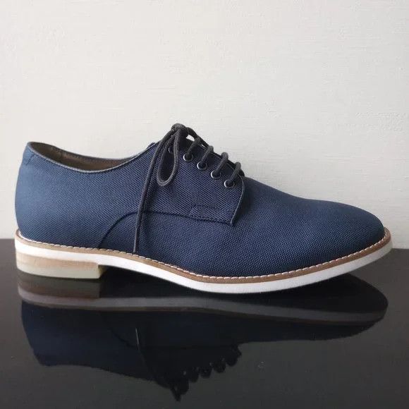 calvin klein blue dress shoes Calvin Klein Ferguson 34F0991-DYB Mens Blue Leather Plain Toe Oxfords