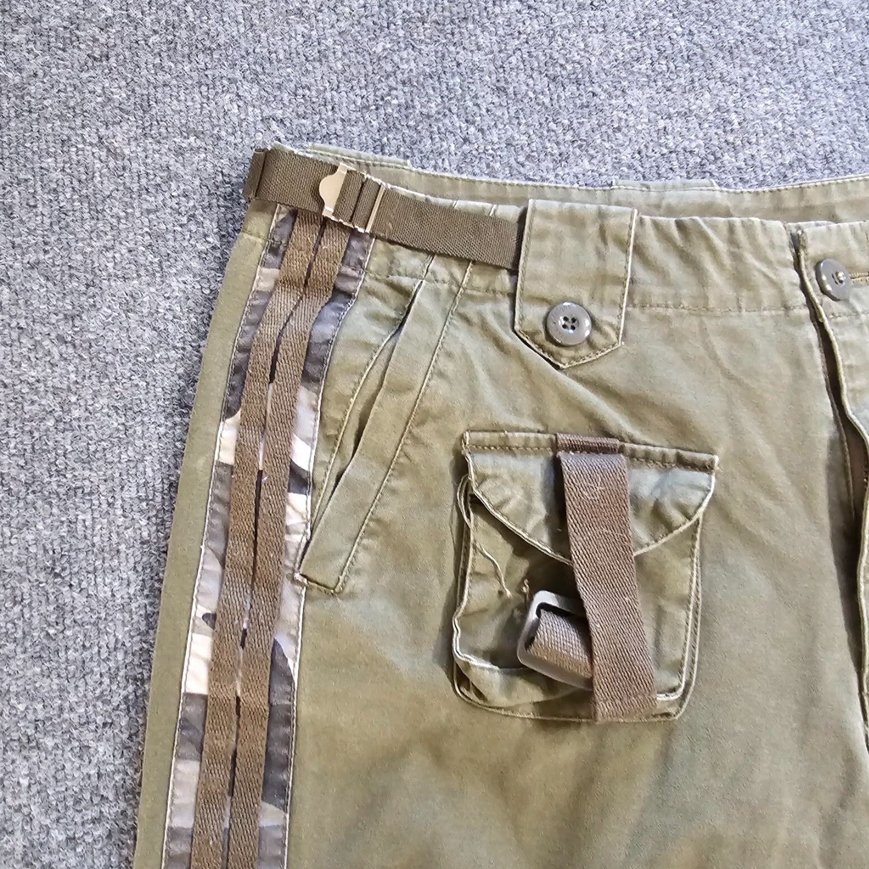 Vintage Free Knight Pants Mens 31 Green Cargo Tactical Military Zippers Pockets Casual Size US 31 - 5 Thumbnail