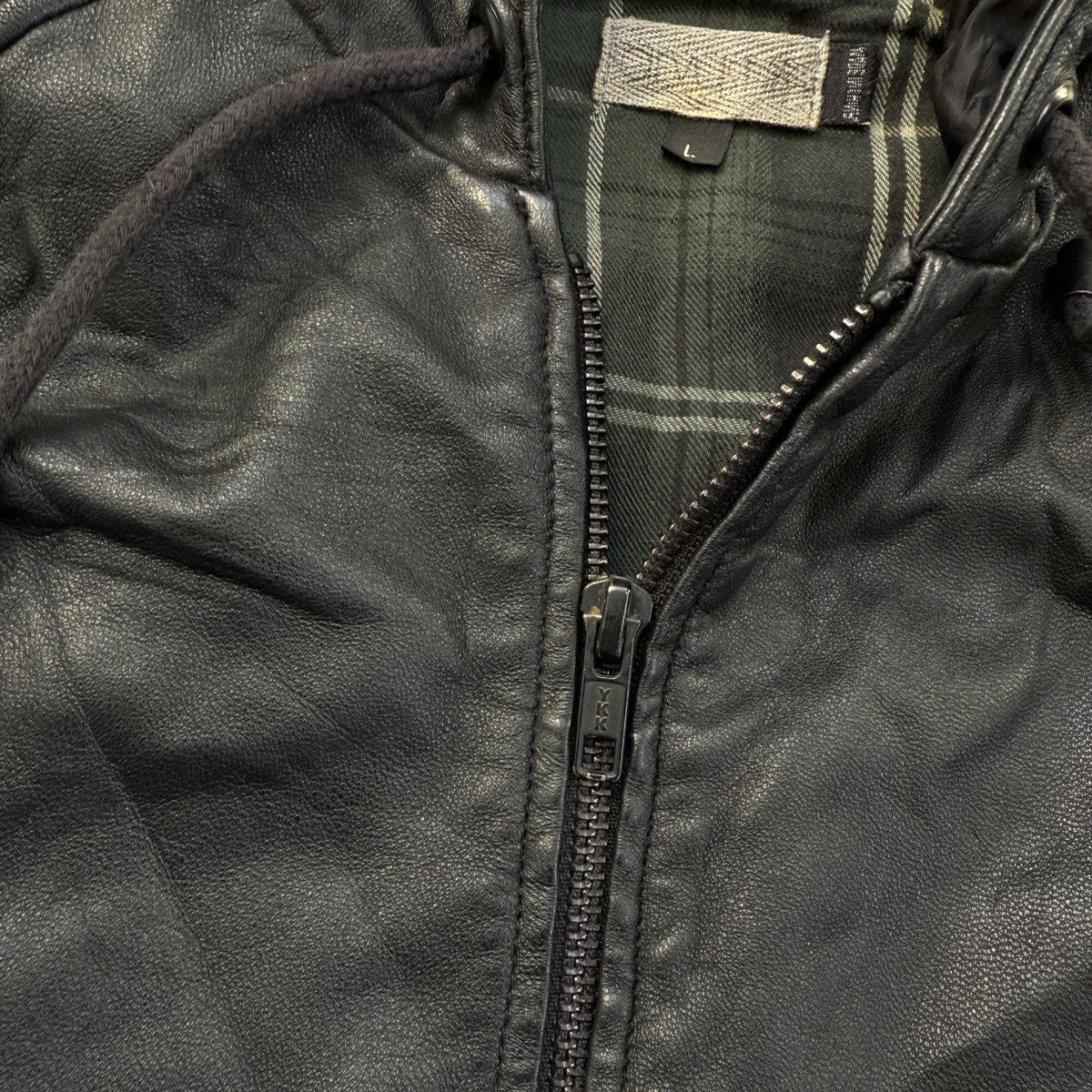 If Six Was Nine Arvust Avant Garde Hooded Leather Jacket Size US L / EU 52-54 / 3 - 8 Thumbnail