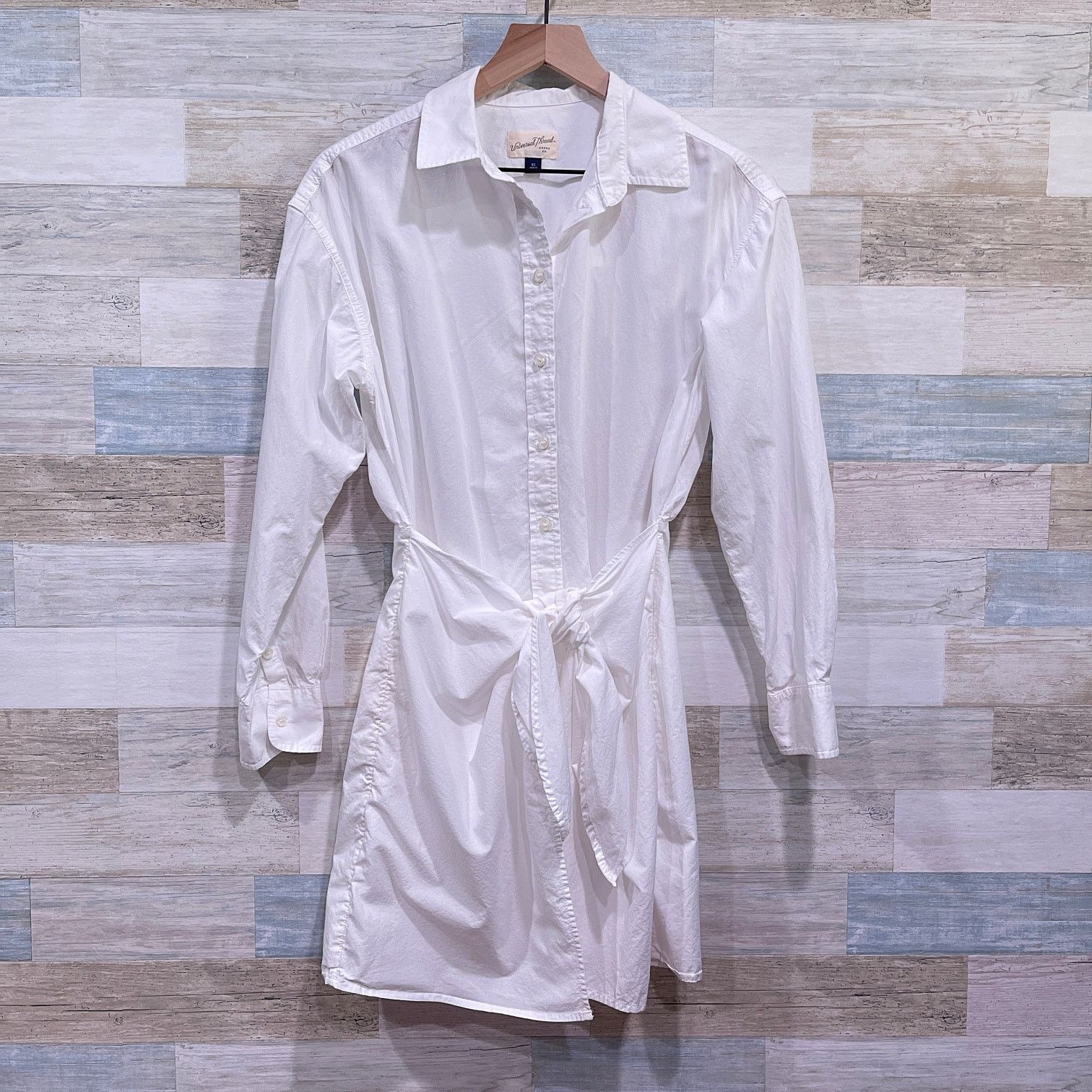 Target Basics UNIVERSAL THREAD Tie Front Mini Shirtdress White Womens XS Size XS / US 0-2 / IT 36-38 - 2 Thumbnail