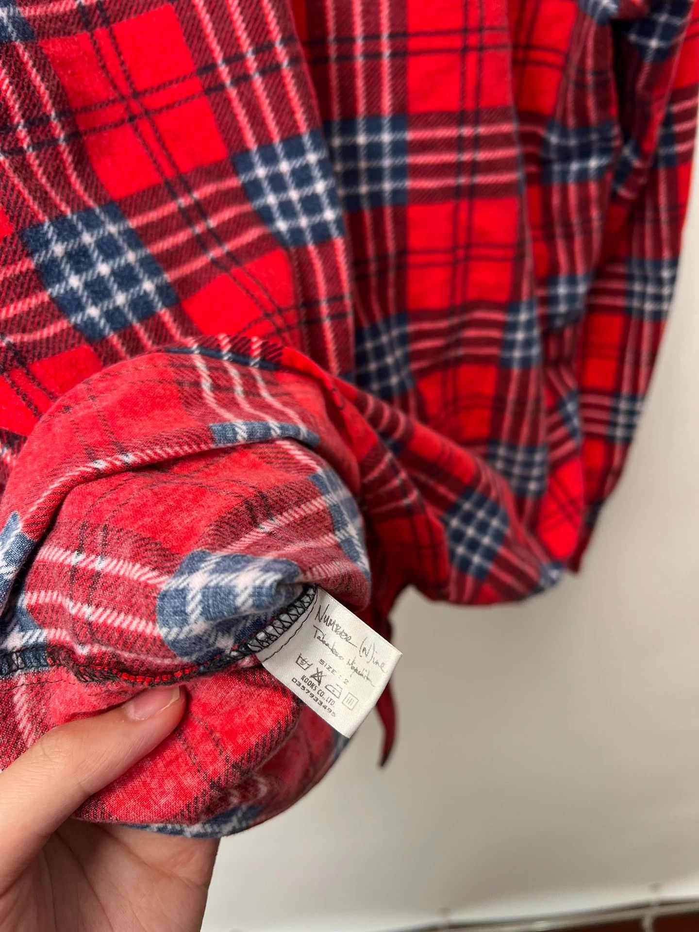 Yohji Yamamoto Number (N)ine Flannel Plaid Red Shirt Size US S / EU 44-46 / 1 - 7 Thumbnail