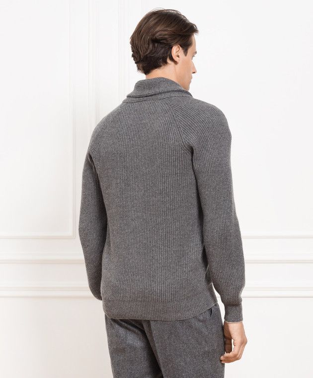 Brunello Cucinelli o1w1db10924 Cardigan in Dark Grey Size US XXL / EU 58 / 5 - 3 Thumbnail
