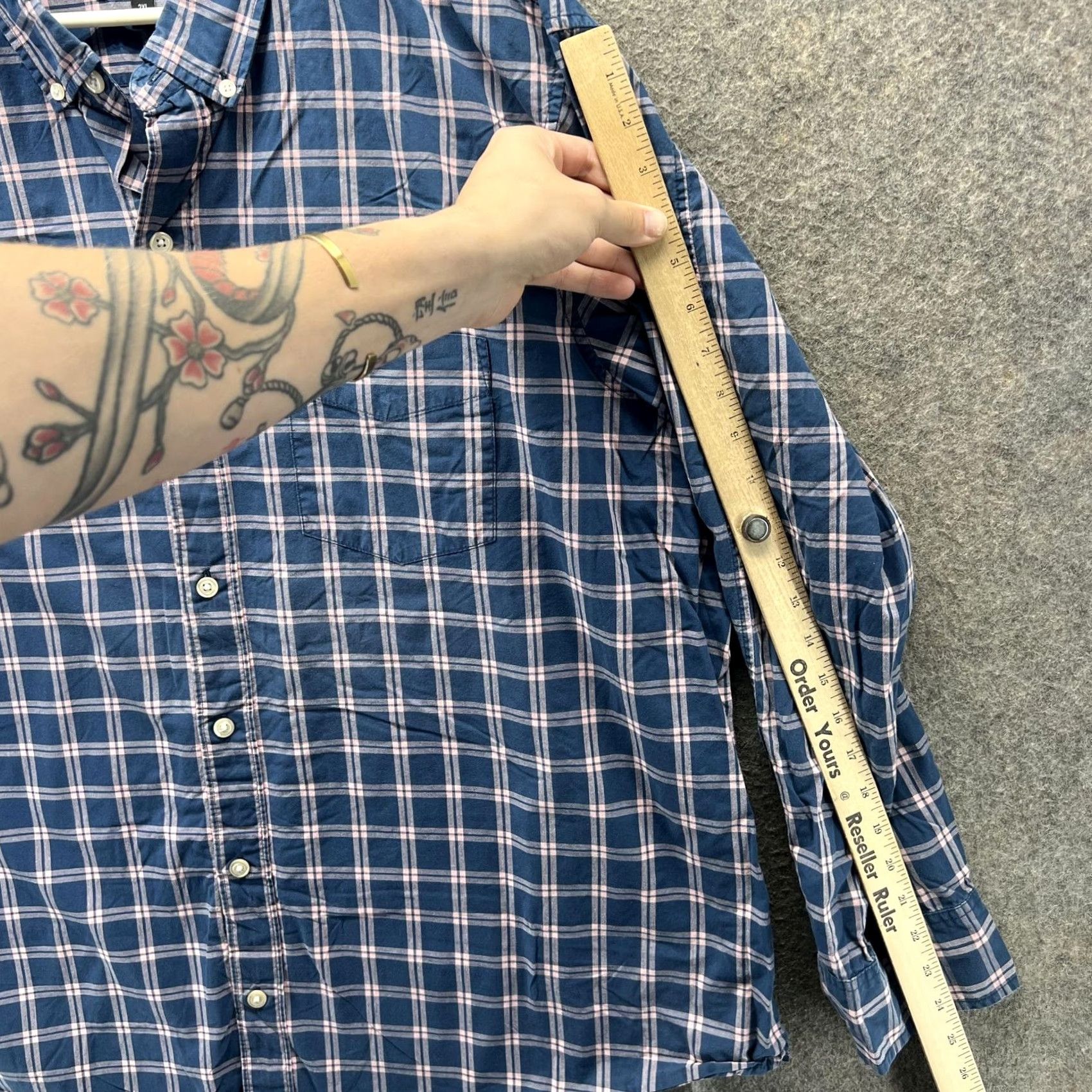 Bonobos Bonobos Shirt Mens 2XL Blue Plaid Prominent Fit Long Sleeve Button Down Casual Shirt Size US XXL / EU 58 / 5 - 4 Thumbnail