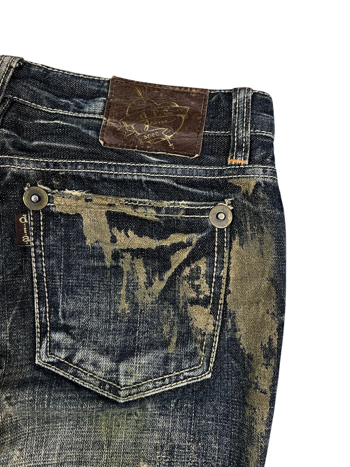 Japanese Brand D.I.A 🇯🇵 Painted Distressed Flare Denim Size 31" - 12 Thumbnail