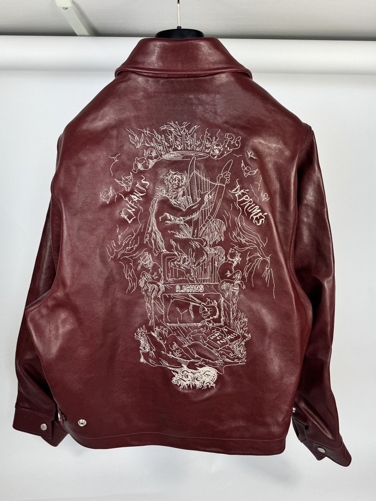 Enfants Riches Deprimes STISH EMBROIDERED BURGUNDY LEATHER JACKET Size US L / EU 52-54 / 3 - 1 Thumbnail
