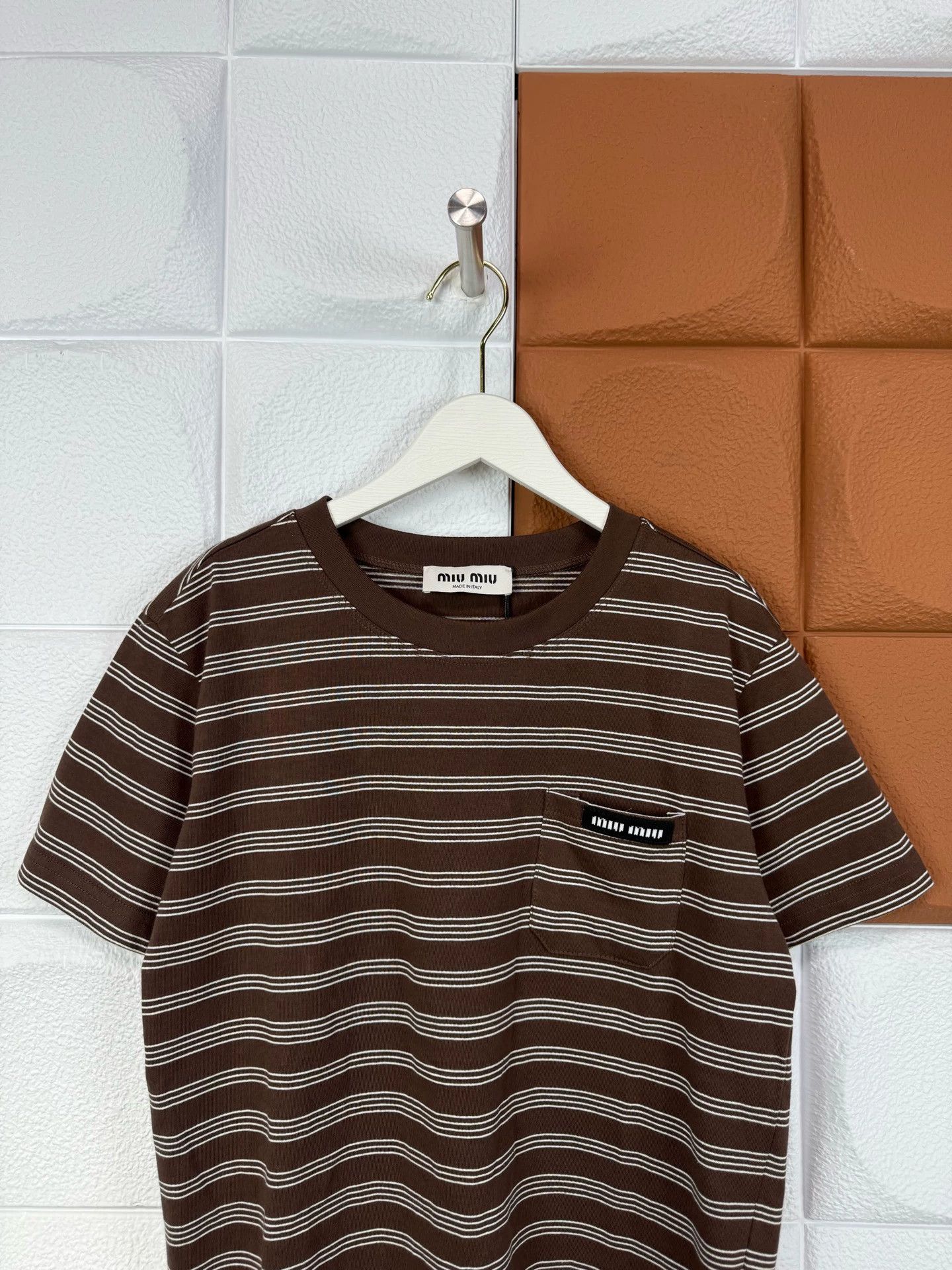 Miu Miu MIU MIU Striped Short-Sleeve T-Shirt New Size L Size L / US 10 / IT 46 - 2 Thumbnail