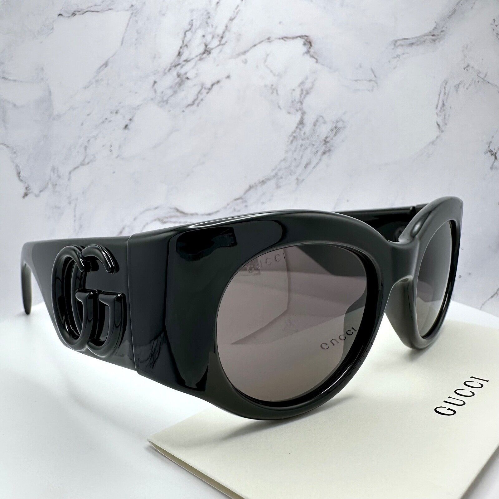 Gucci New GUCCI Sunglasses Black 3D GG Logo Wrap Triple Black Size ONE SIZE - 22 Thumbnail