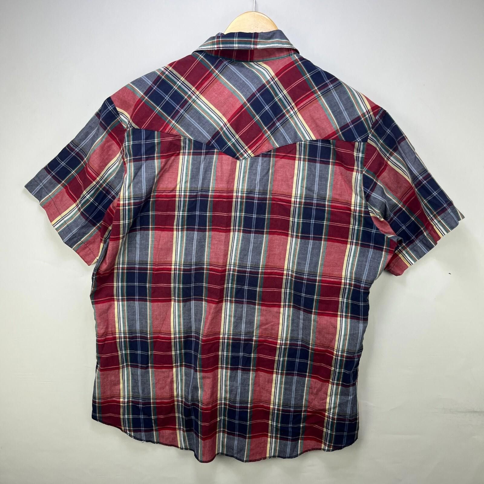 Wrangler Vintage 90s Wrangler Snap Short Sleeve Plaid Shirt Large Size US L / EU 52-54 / 3 - 9 Thumbnail