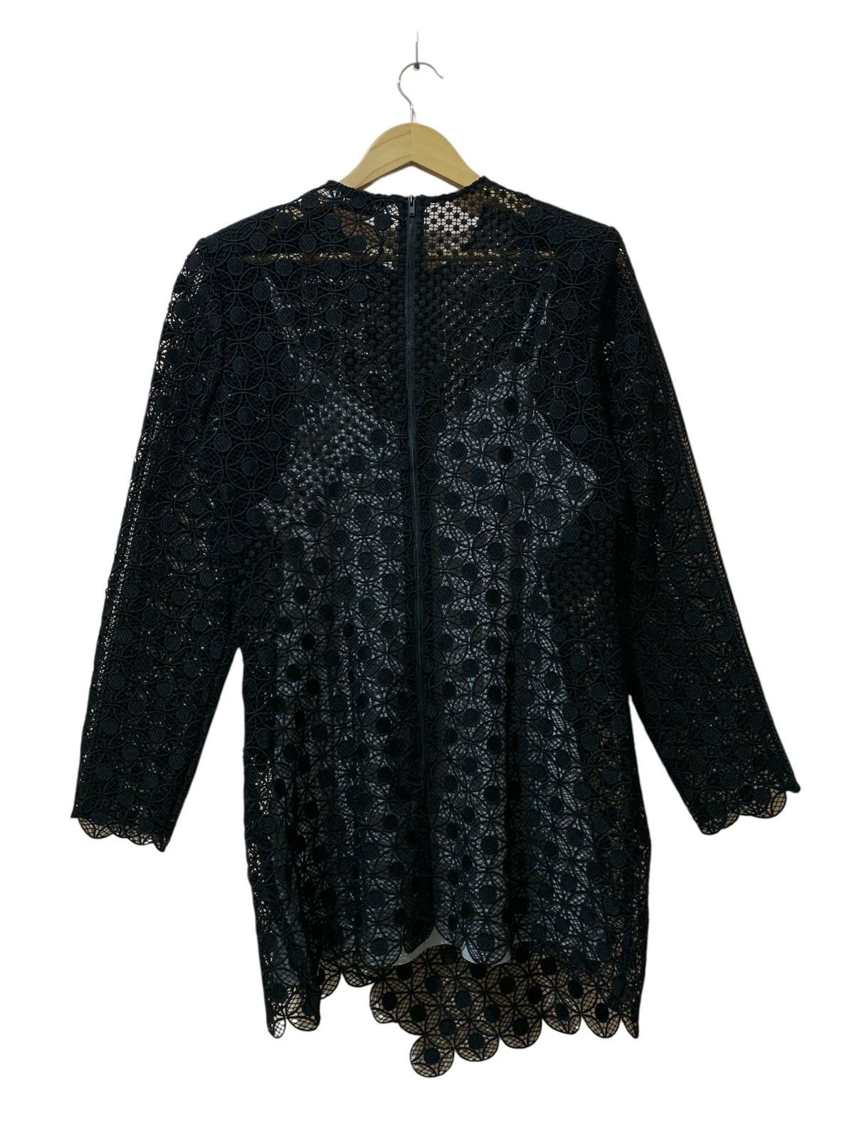 Self-Portrait Self-Portrait Strike Guipure Lace Mini Dress Black Size M / US 6-8 / IT 42-44 - 3 Thumbnail